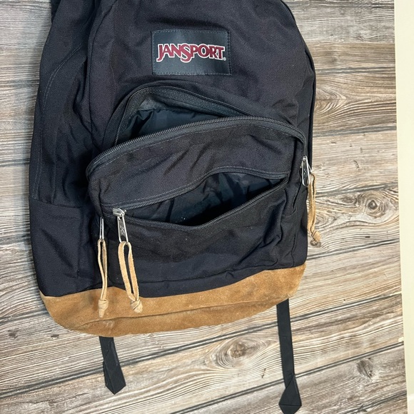 Jansport Bags Jansport Backpack Black With Leather Bottom Poshmark
